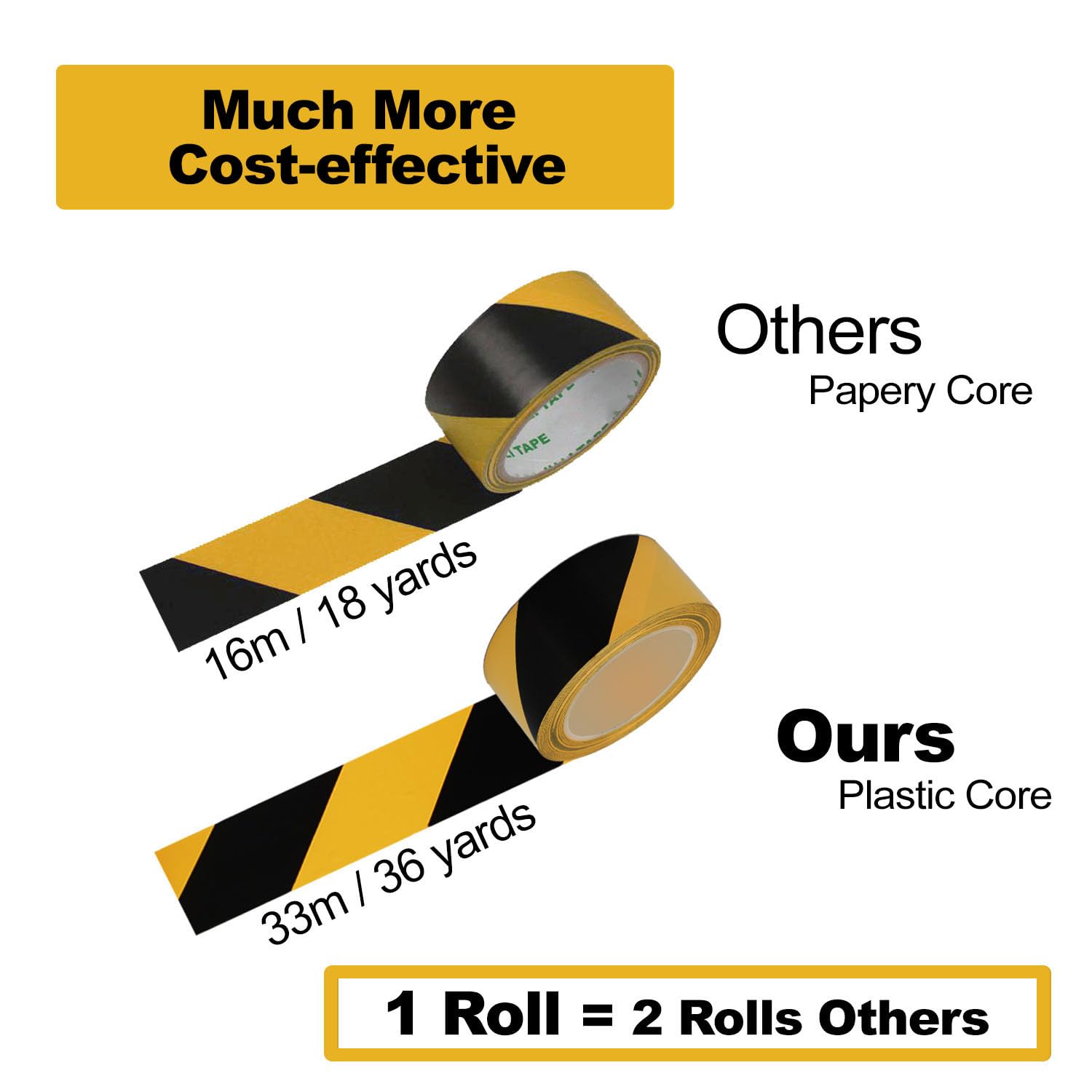 Hazard Warning Safety Stripe Tape Caution Tape Roll Waterproof Anti Slip Non-Abrasive Self-Adhesive Floor Marking