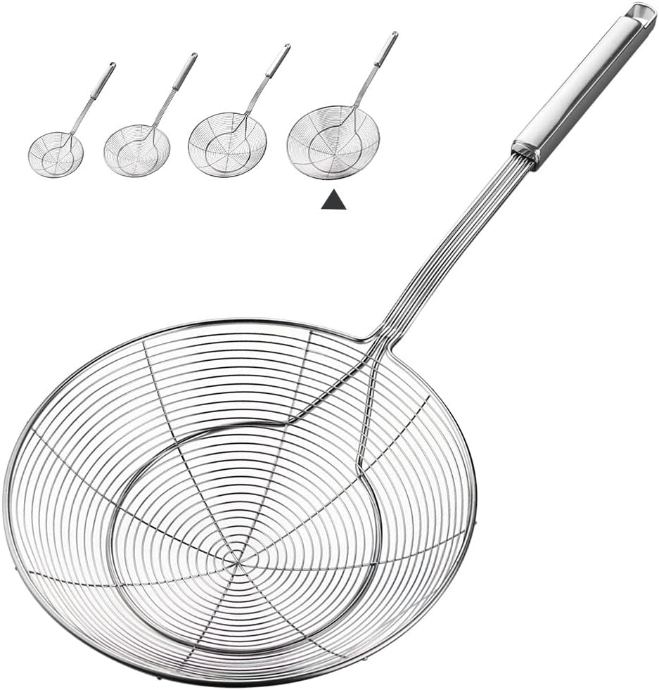 Spider Strainer Skimmer, Slotted Spoon for Cooking 7.9 Inch