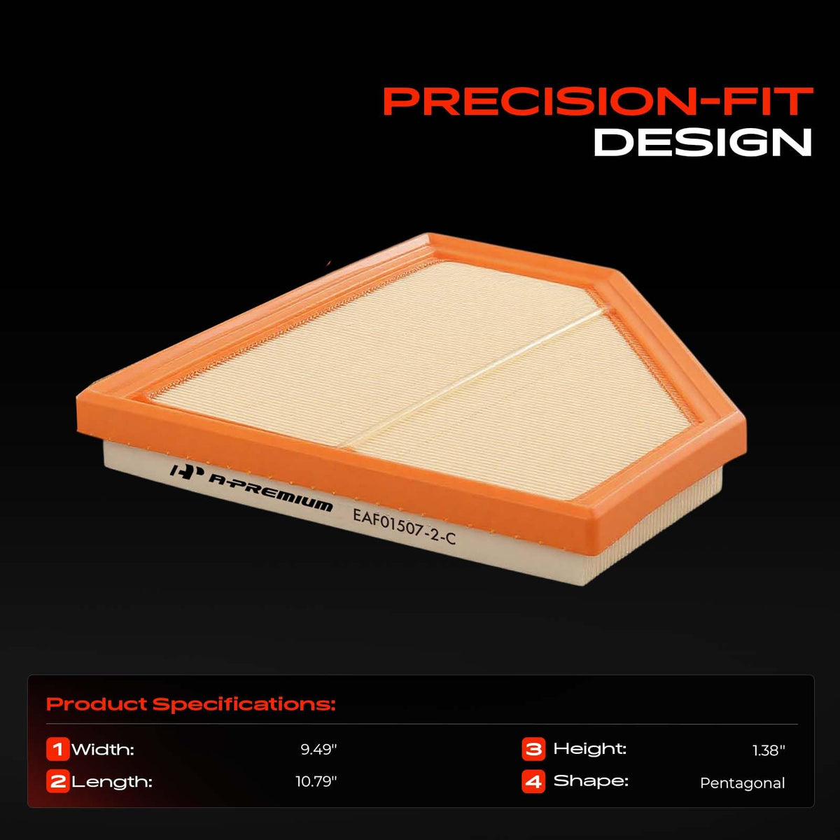 A-Premium 2-PC Engine Air Filter Compatible with BMW