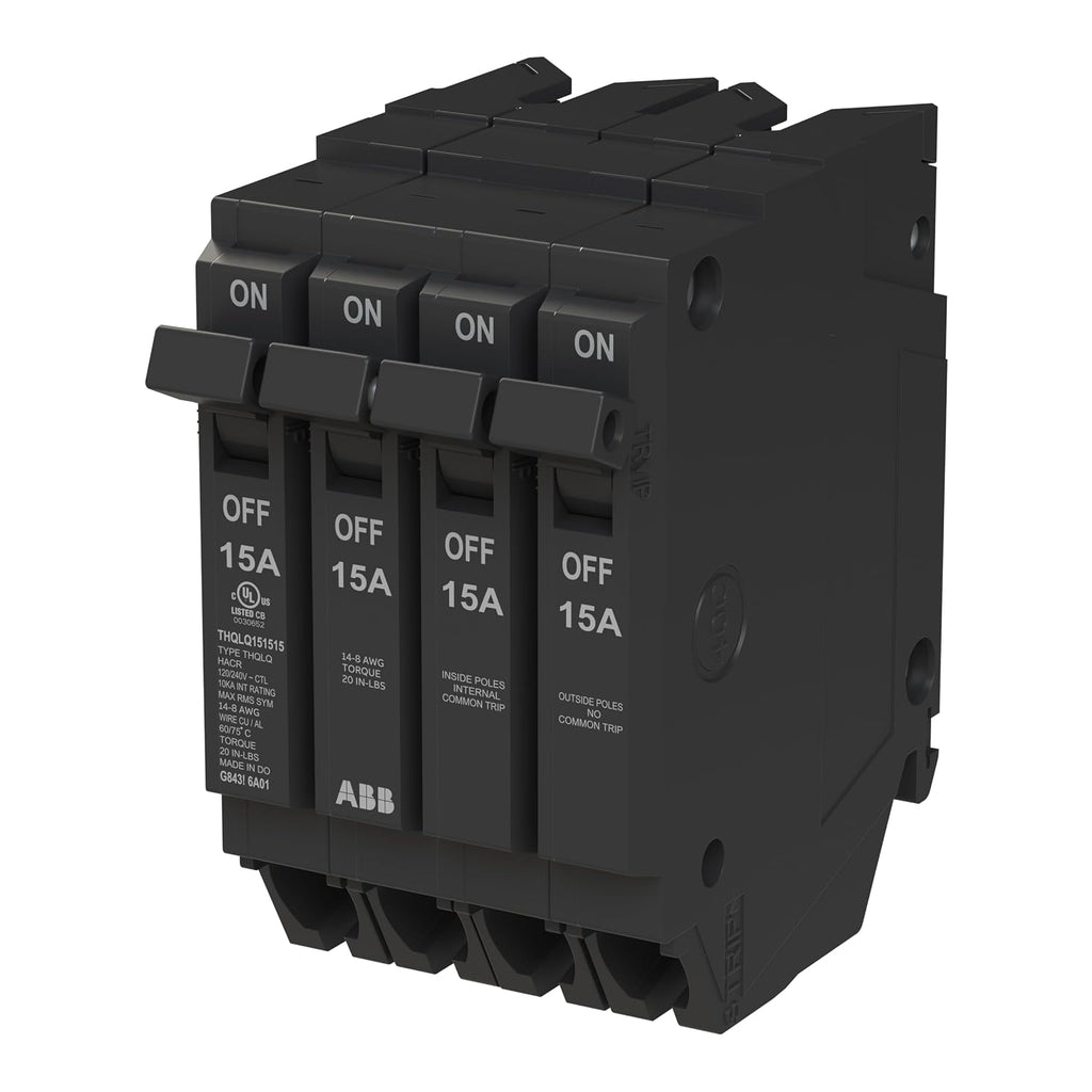 ABB Q-Line THQLQ151515 • Quad Circuit Breaker • 120/240 VAC