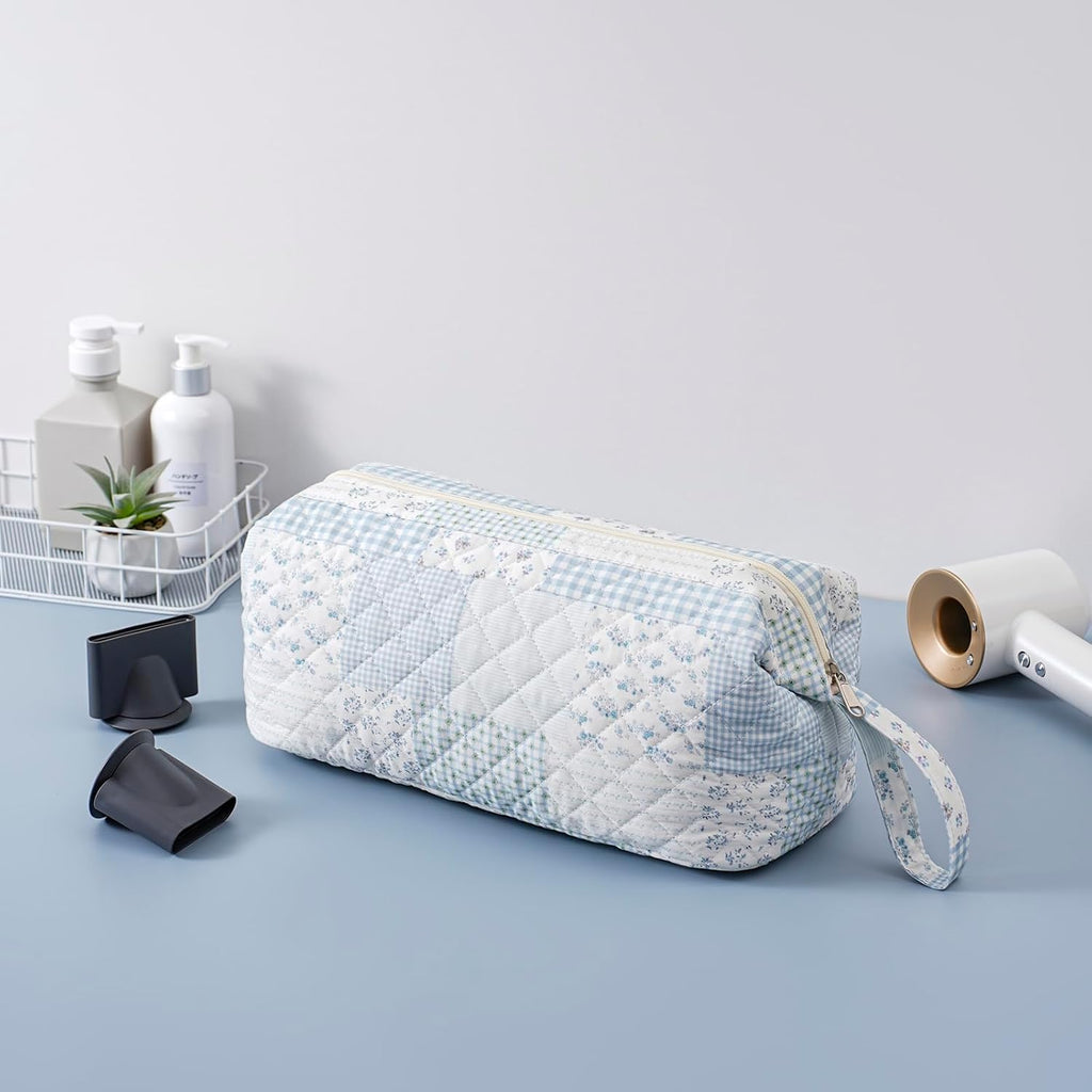Large Quilted Hair Tools Travel Bag,Hair Styling Accessories Storage Case for Hair Dryer,Curling Iron,Flat