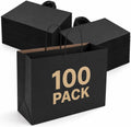 Black Paper Bags with Handles, Large Shopping Bags 16x6x12, 100 Pack
