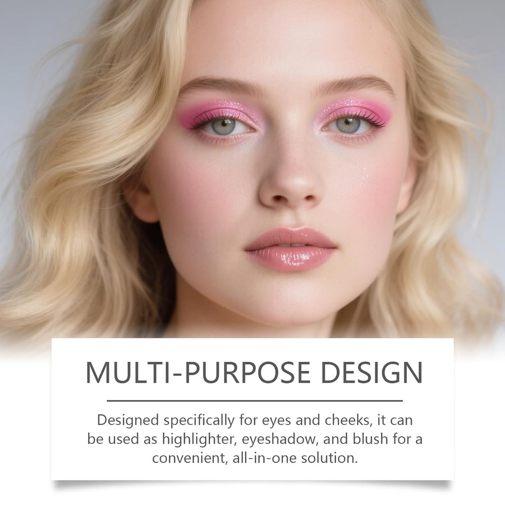 Eye & Cheek Palette - Eyeshadow and Highlighter Makeup, Makeup Palettes Contour Kit, Shimmer Glow Face Highlighter