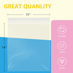 100 Pcs- 11" x 14" Reclosable Plastic Zip Poly Bags