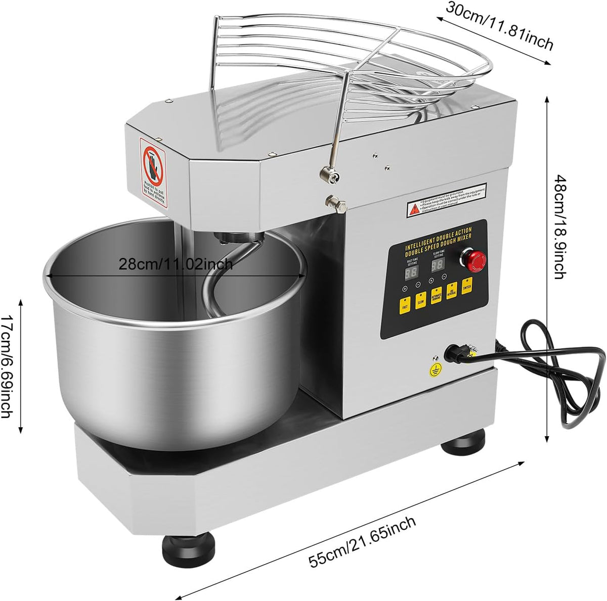 Commercial 750W Dough Kneading Machine 10L Electric Dough Mixer 110V