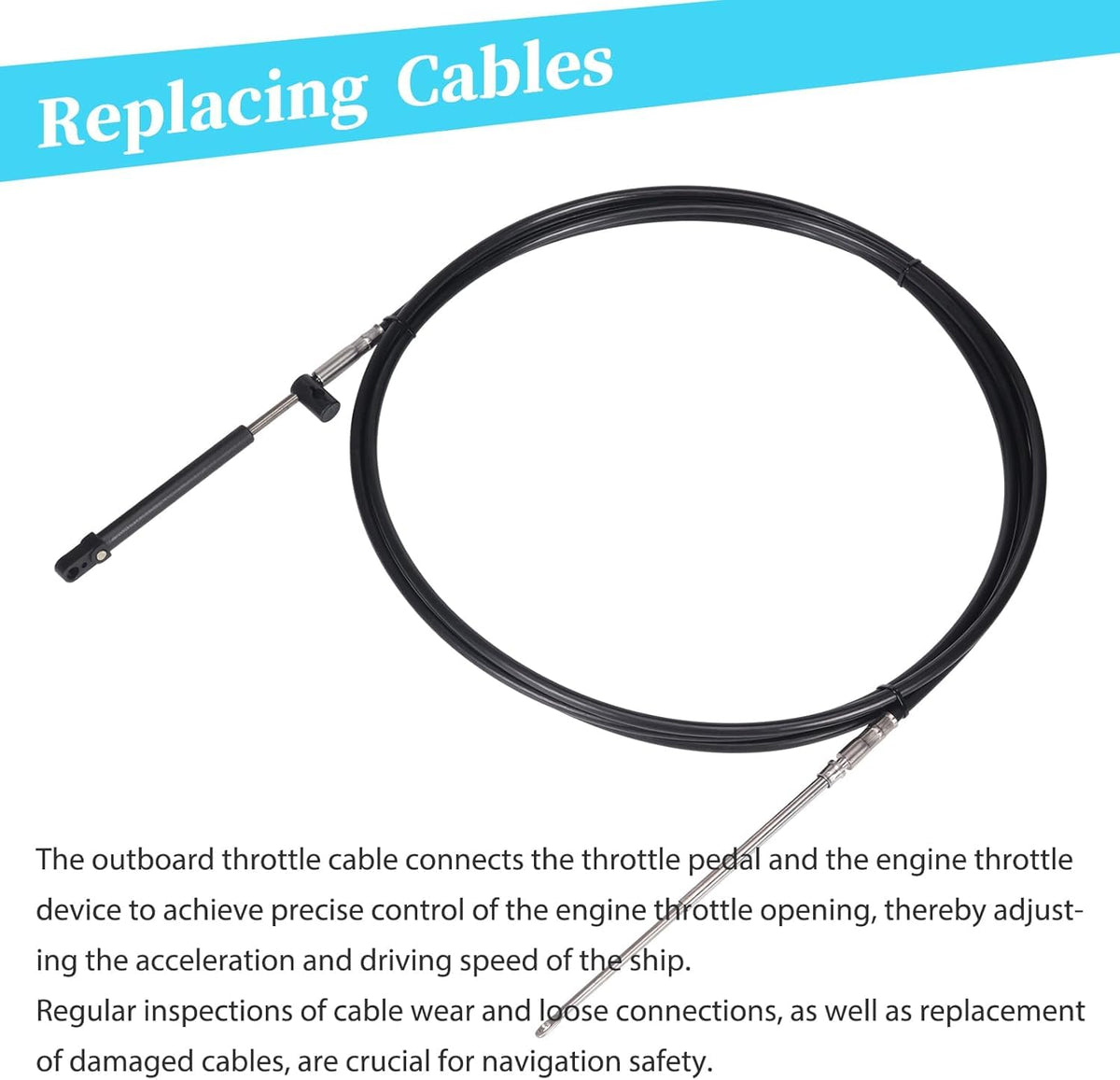 2pcs 19FT Gen2 Boat Throttle and Shift Cables For Mercury 4000 Control