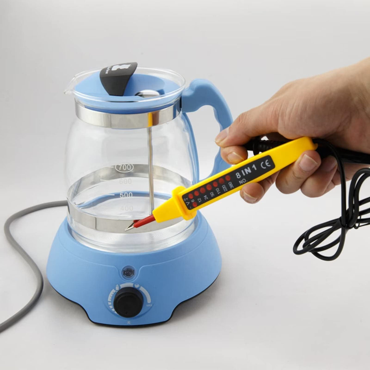 Portable Voltage Tester Tools with LED Lights, AC/DC Voltage Detector Pen, Test Range 6-380V