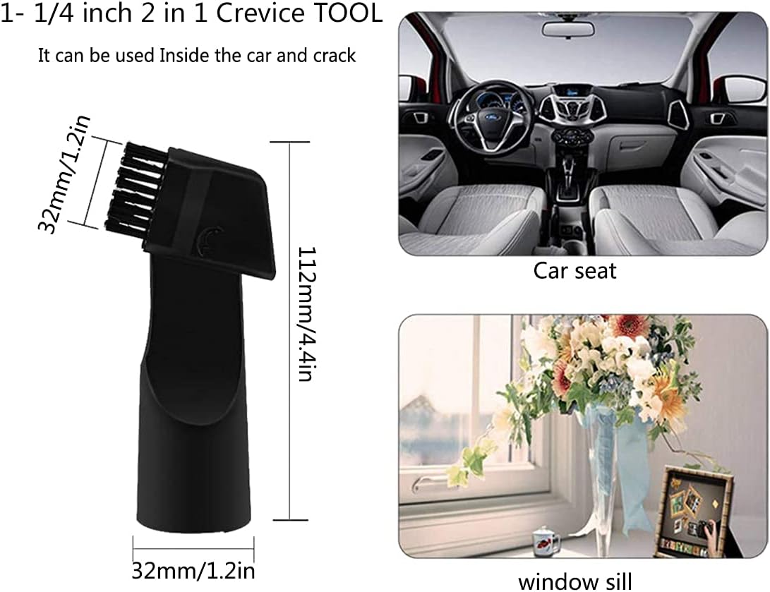 1 1/4 inch Vacuum Attachments Brushes Kit 1-1/4 inch 1-3/8 inch Vacuum Cleaner Accessories for 32mm and 35mm Standard