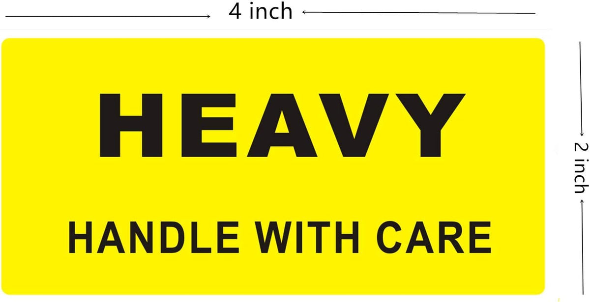 2x4 inch Yellow Heavy Handle with Care Special Handling Shipping Labels Stickers Total 200 Adhesive Labels Per Roll