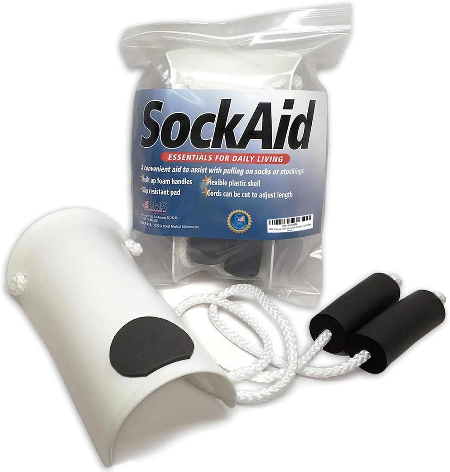 Deluxe Sock Aid - Socks Helper with Foam Handles for Regular Socks