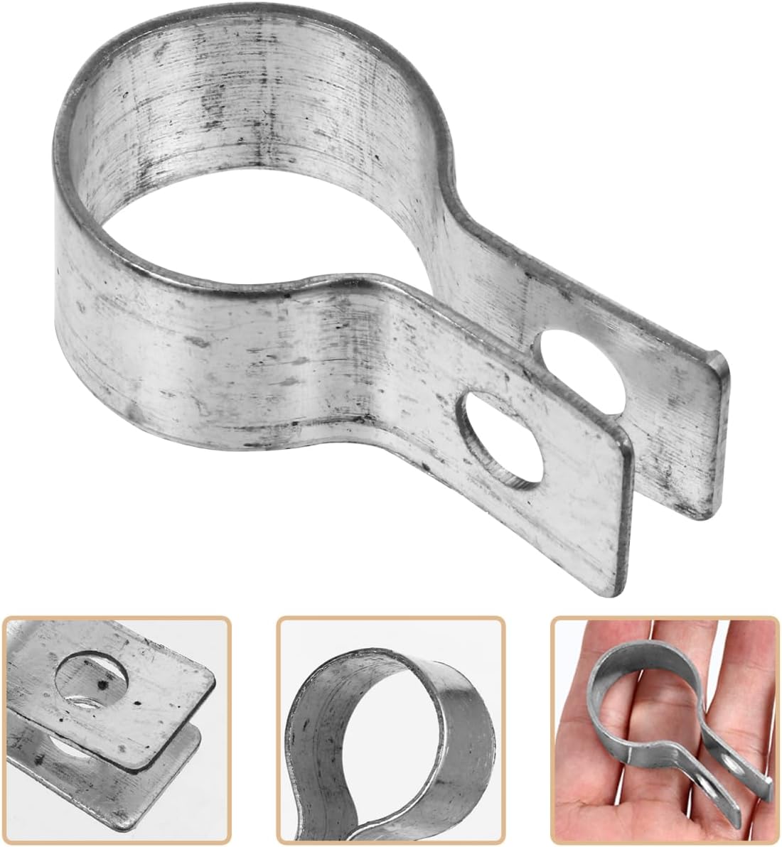Chain Link Fence Brace Band 3/4 Inch Galvanized Steel Tension Band for Gate and Post Support Heavy-Duty Fence Clamp