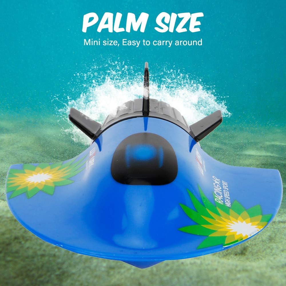 Mini RC Submarine Boat, Remote Control Waterproof Diving Toy (Blue)
