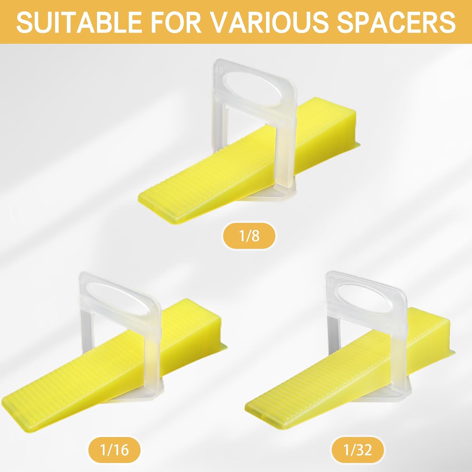 400pcs Reusable Tile Wedges for 1/8", 1/16", 1/32" Tile Spacers