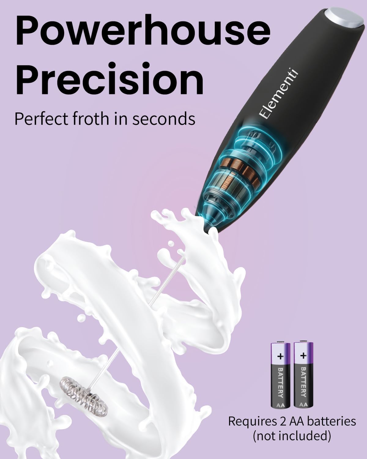 Milk Frother Wand & Electric Stirrer with Stand - Turbo Coffee & Milk Frother Handheld - Hand Held Coffee Mixer Wand