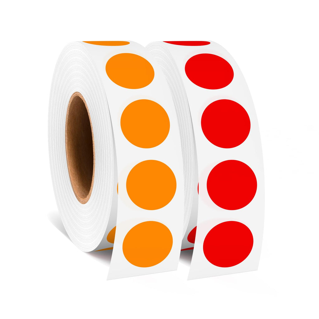 1/2 Inch Colored Dot Stickers, 2000 Colorful Dots Round Labels