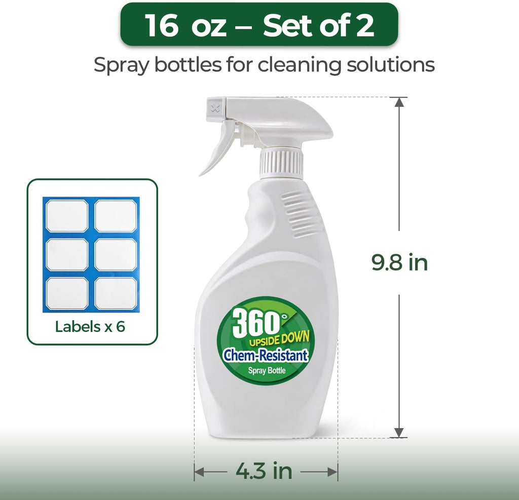 Spray Bottles for Cleaning, 16 OZ Empty Spray Bottles Heavy Duty, Plastic Spray Bottles for Cleaning Solutions