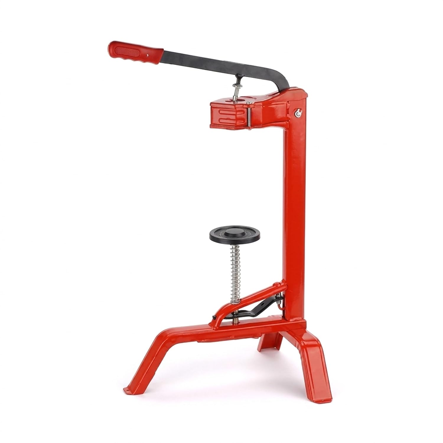 Italian Floor Wine Corker for Bottling, Adjustable Plunger and Grip Handle | Rolled steel frame | works with #7, #8