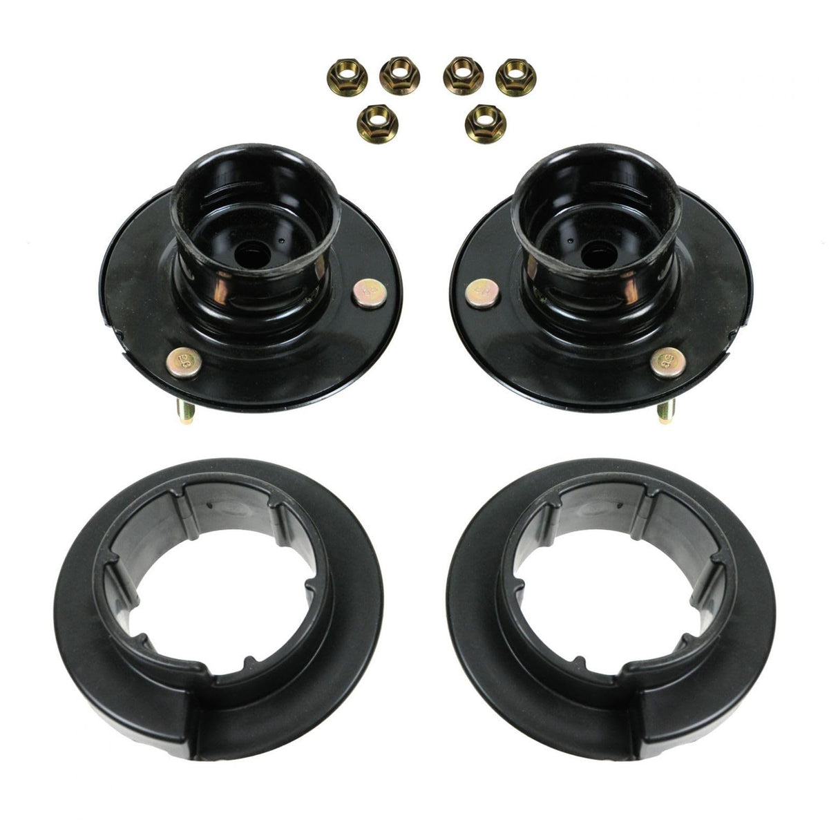 TRQ Front Upper Shock Strut Mount Kit Plats Spring Seat Pair Set