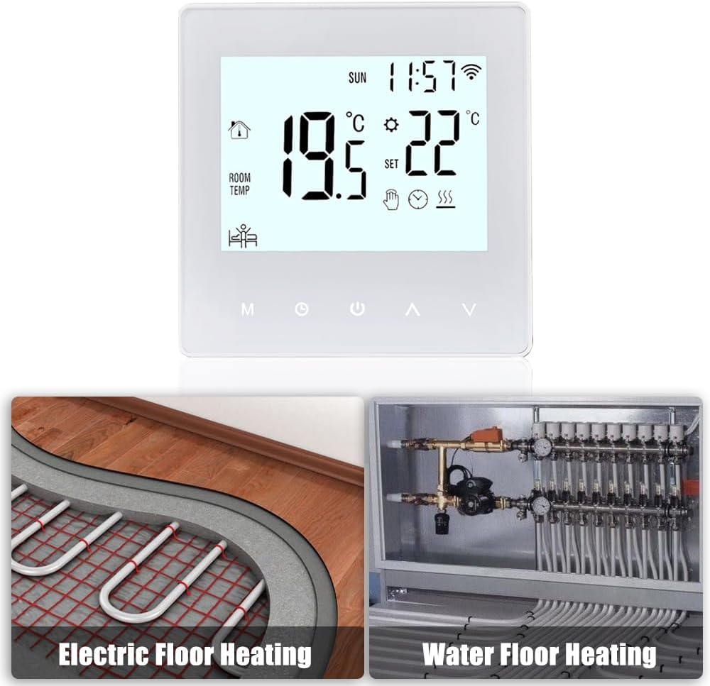 Thermostat Smart Tuya WiFi Thermostat 16A Digital Programmable LCD Display Underfloor Heating Temperature Controller