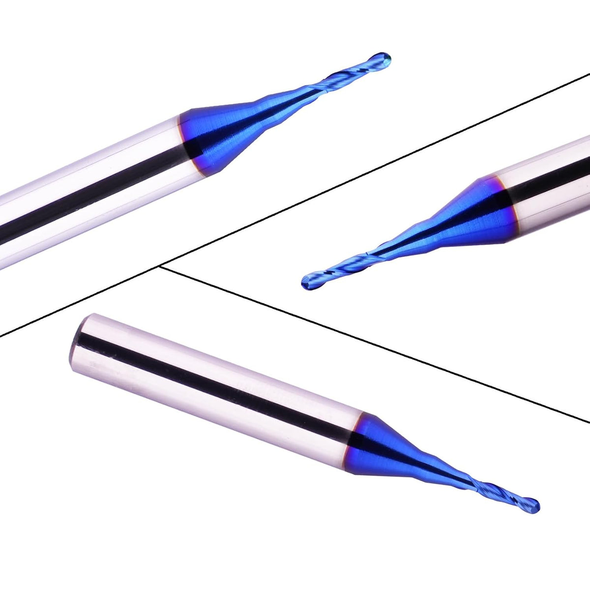 CNC Router bits 1/4" Shank 1/16" Cut Dia Carbide Ball Nose End Mill