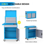 5-Drawer Rolling Tool Chest, Tool Storage Cabinet w/Drawers, Lockable Wheels, Detachable Top & Adjustable Shelf