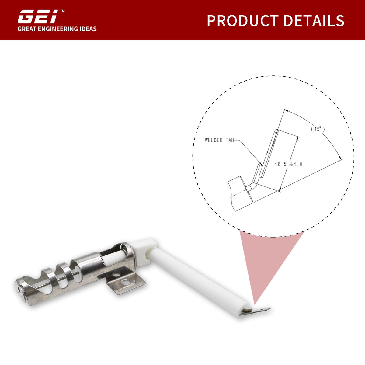 W11450459 Bake Broil Oven Spark Igniter for Range Spark Electrode for Oven Range Replace AW11524031 4979352