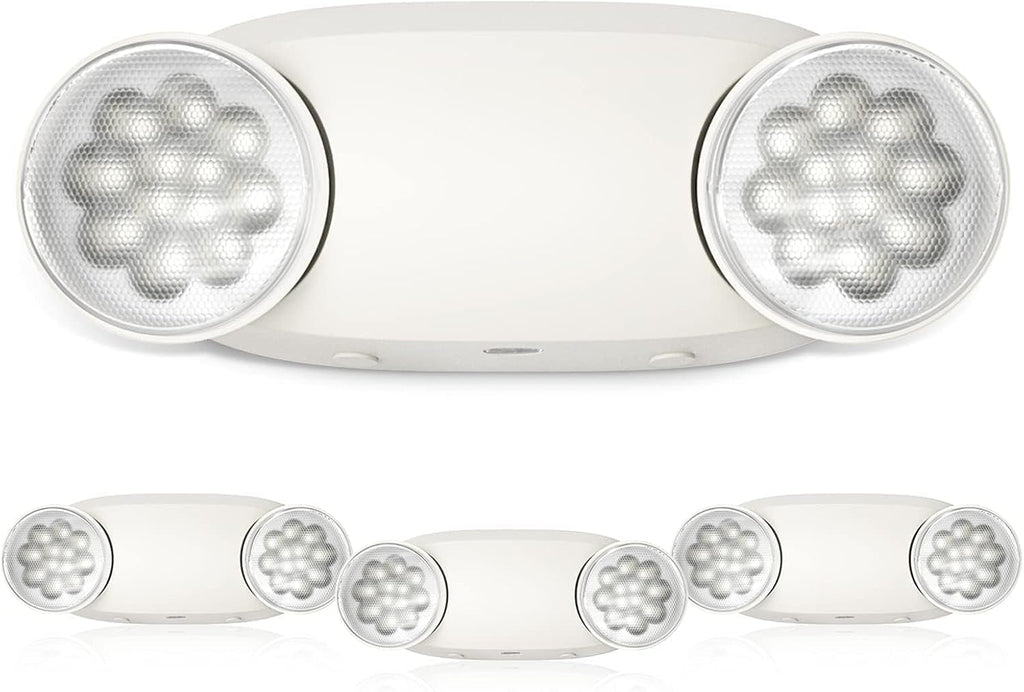 FREELICHT 4 Pack Emergency Lights for Business, Round Heads, 90min Battery