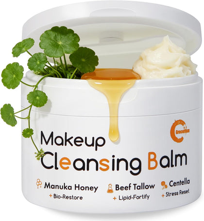 Makeup Remover Cleansing Balm with Manuka Honey & Tallow, 3.53 oz