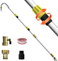 24FT Reach Gutter Cleaning Tool with 8-15FT Telescopic Pole, 360° Rotatable Duckbill Metal Head Gutter Cleaner with