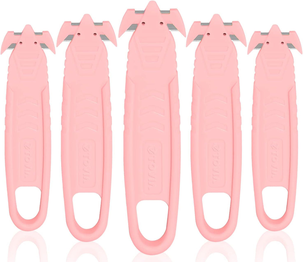 Safety Box Cutter Pink Utility Knife - 5 Pcs