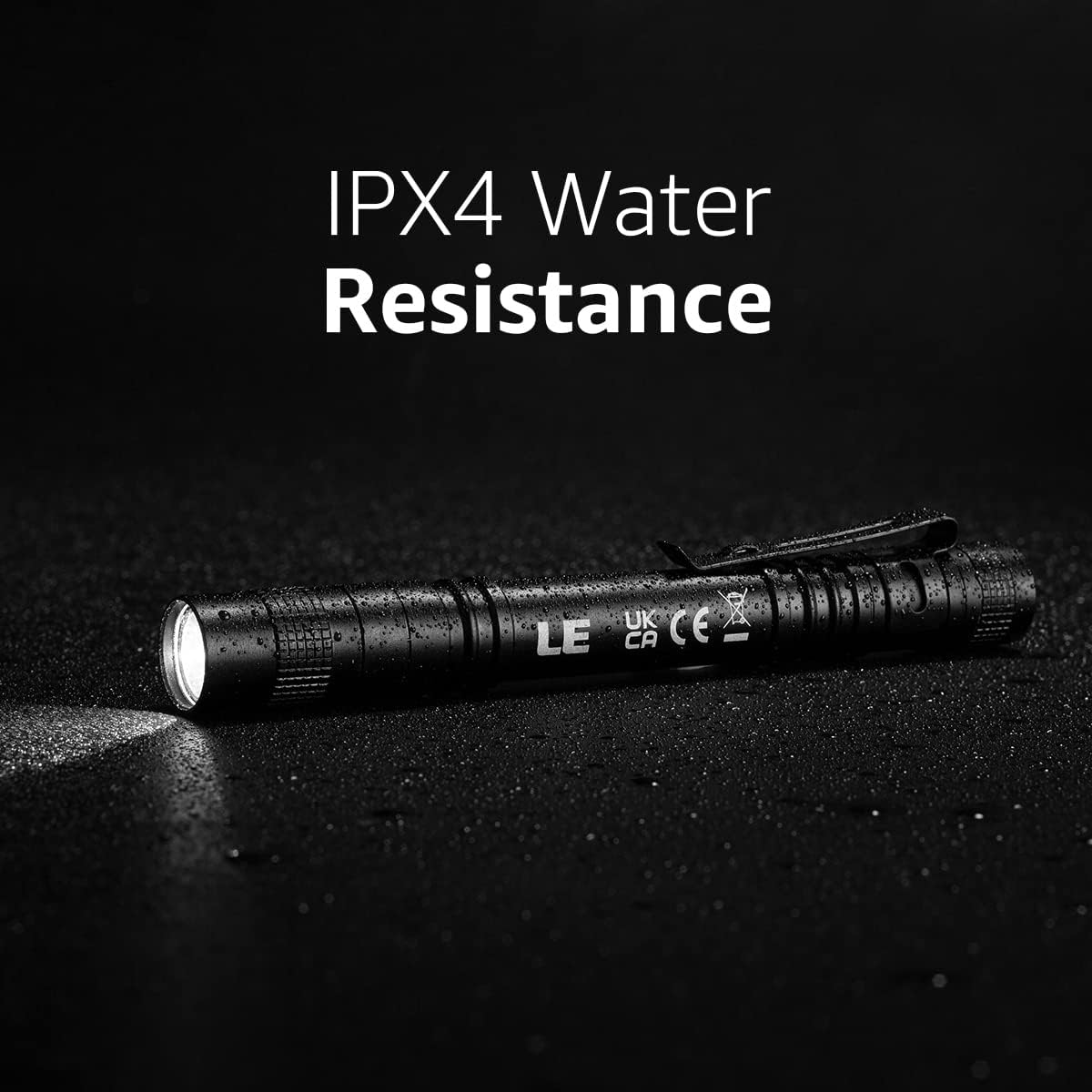 LE LED Pen Flashlights, Lightweight, Mini, Waterproof Pocket Flashlight with Clip, 2 Pack Small Flashlights for