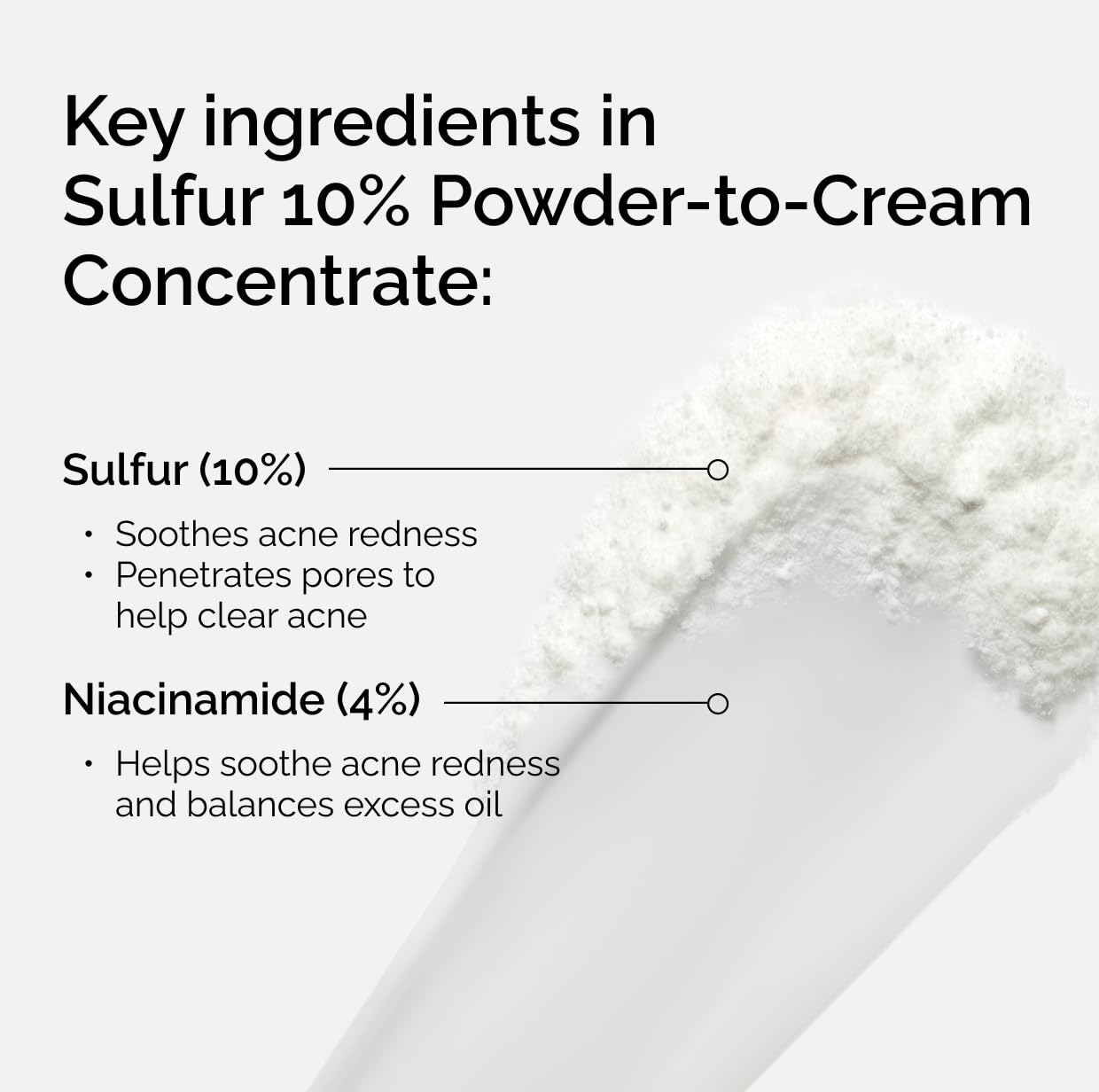 Sulfur 10% Powder-to-Cream Acne Spot Treatment Concentrate, Reduces Pimple Size and Zit Redness, 0.18 Oz