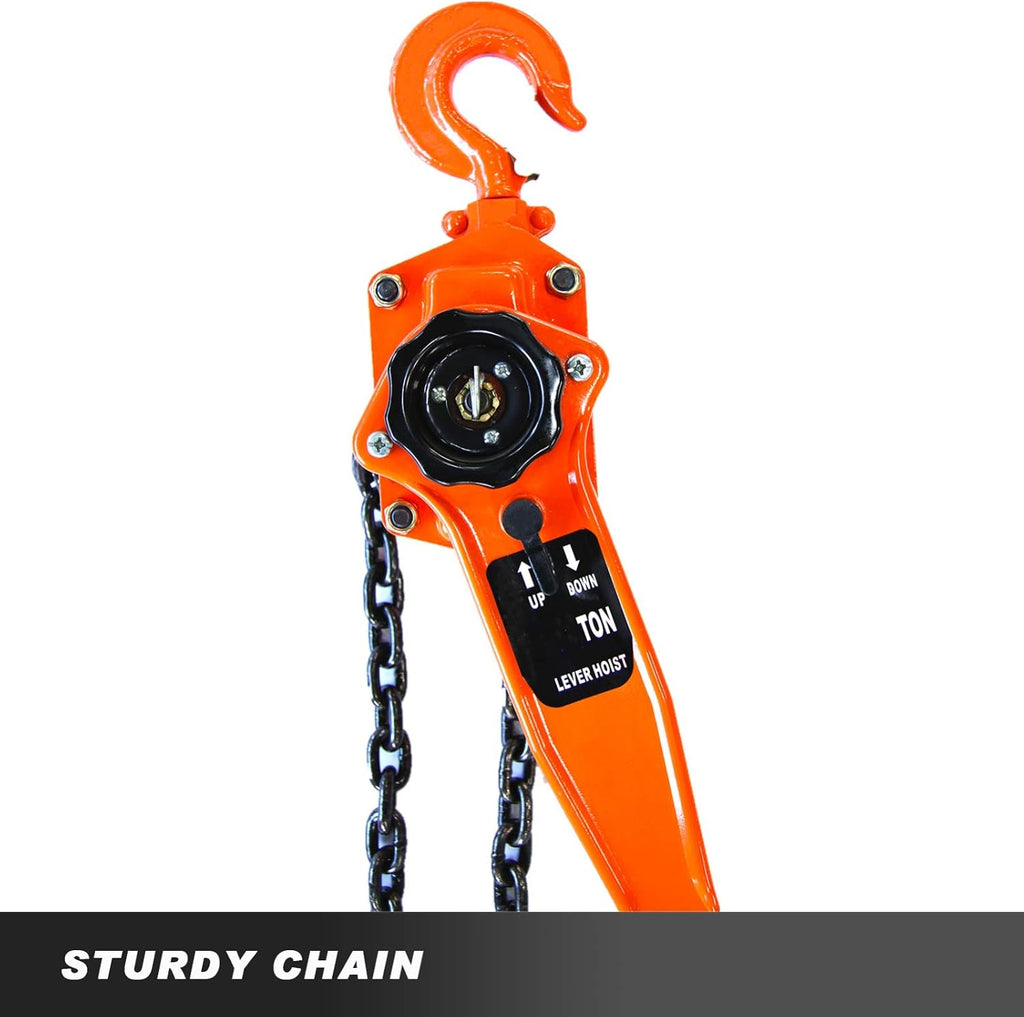 Manual Lever Block Chain Hoist 3 Ton, 6000 lbs Chain Hoist Come Along 10Ft (3M), Chain Hoist With Hook for Warehouse