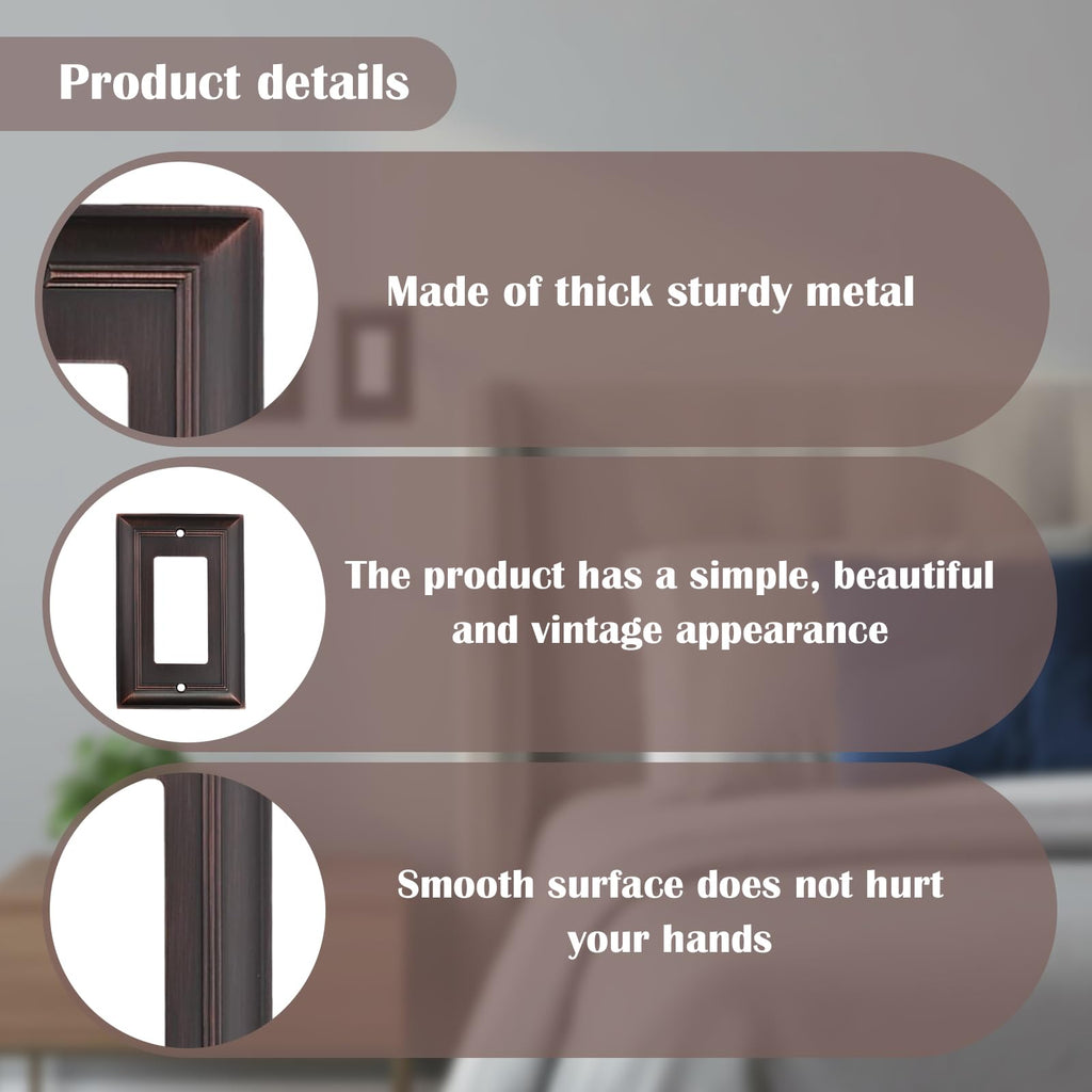Light Switch Cover Plate，3 Pack bronze outlet covers