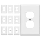 ENERLITES 10 Pack Mid-Size Duplex Outlet Covers Wall Plate, White