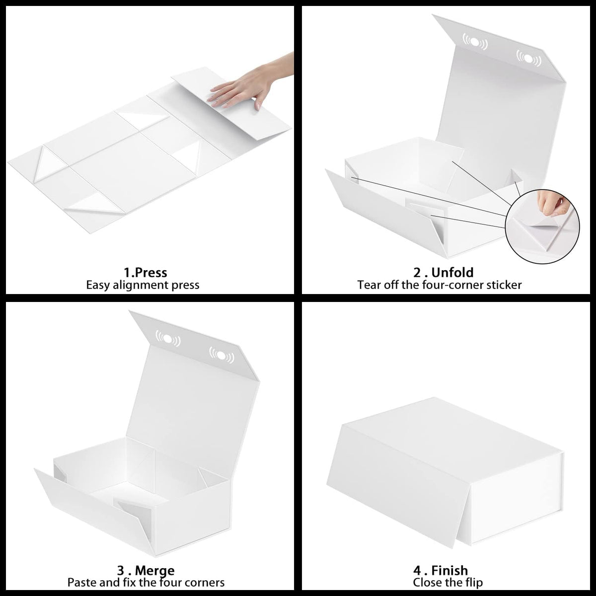 White Gift Box, 9.5x6x3'' Gift Boxes with Lids for Presents