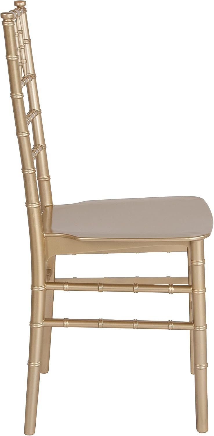 HERCULES Series Gold Resin Stacking Chiavari Chair