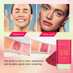 Blush Stick for Cheeks and Lips, On-the-Go Blush, Hydrating Solid Cheek Tint, Makeup Stick for Beautiful and Natural