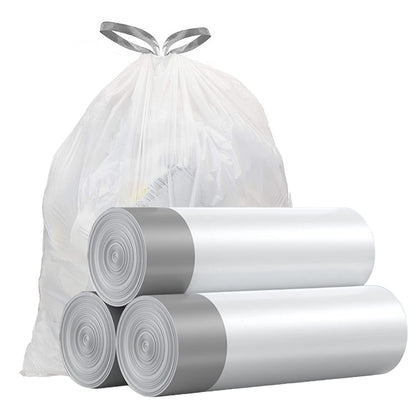 Small Trash Bags 4 Gallon - Drawstring 4 Gallon Trash Bag, Individual Unscented Small Garbage Bags, White 4 Gal Trash