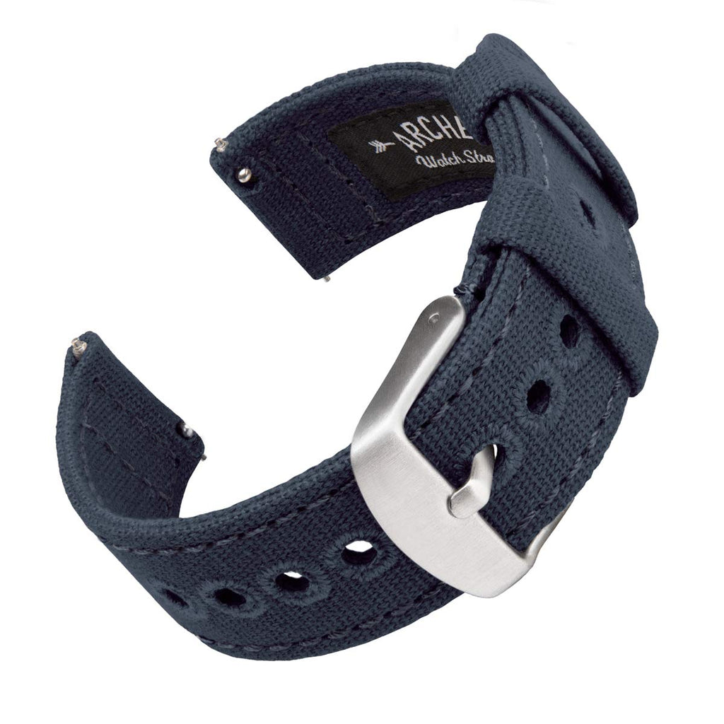 Canvas Quick Release Watch Bands (Navy Blue, 22mm)