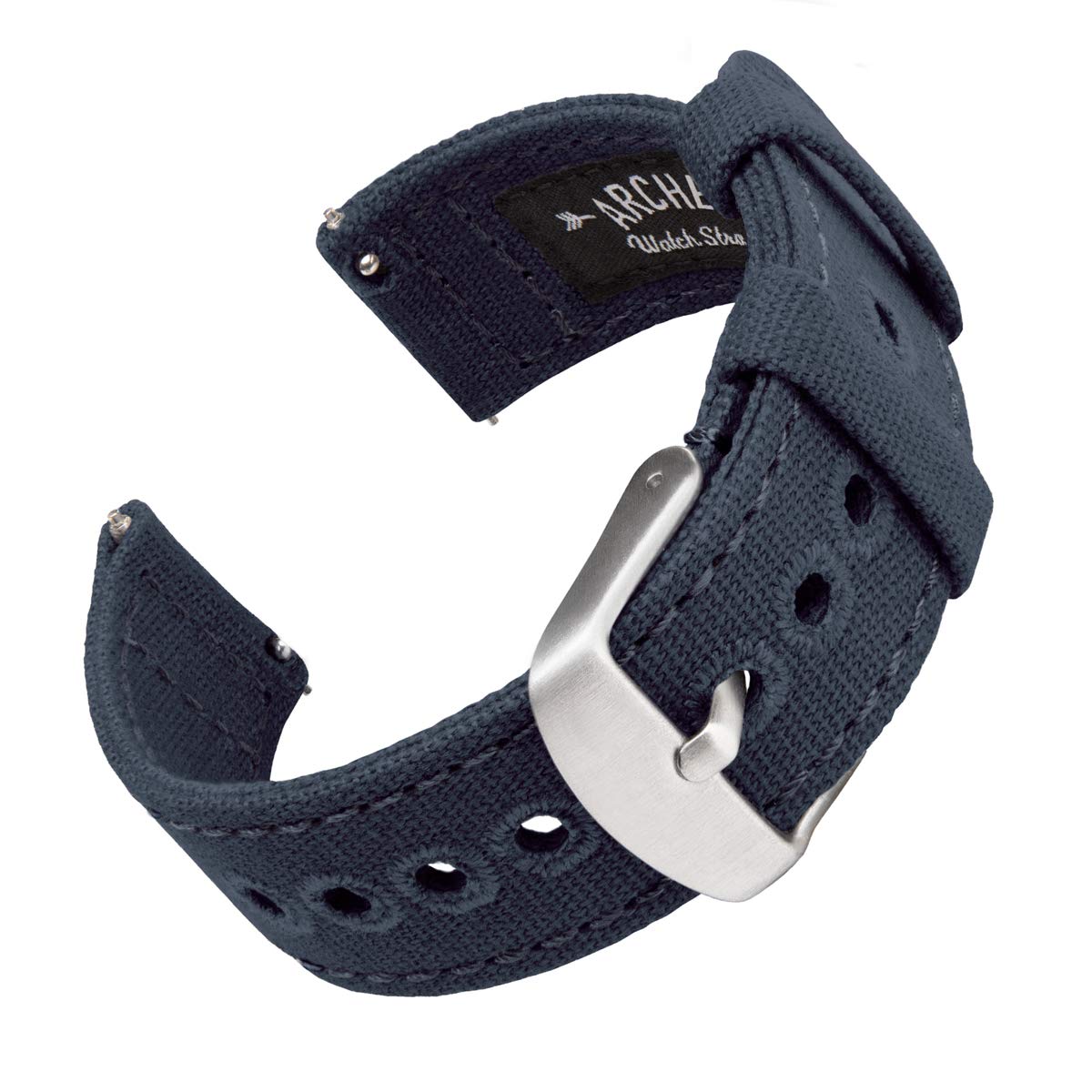 Canvas Quick Release Watch Bands (Navy Blue, 22mm)