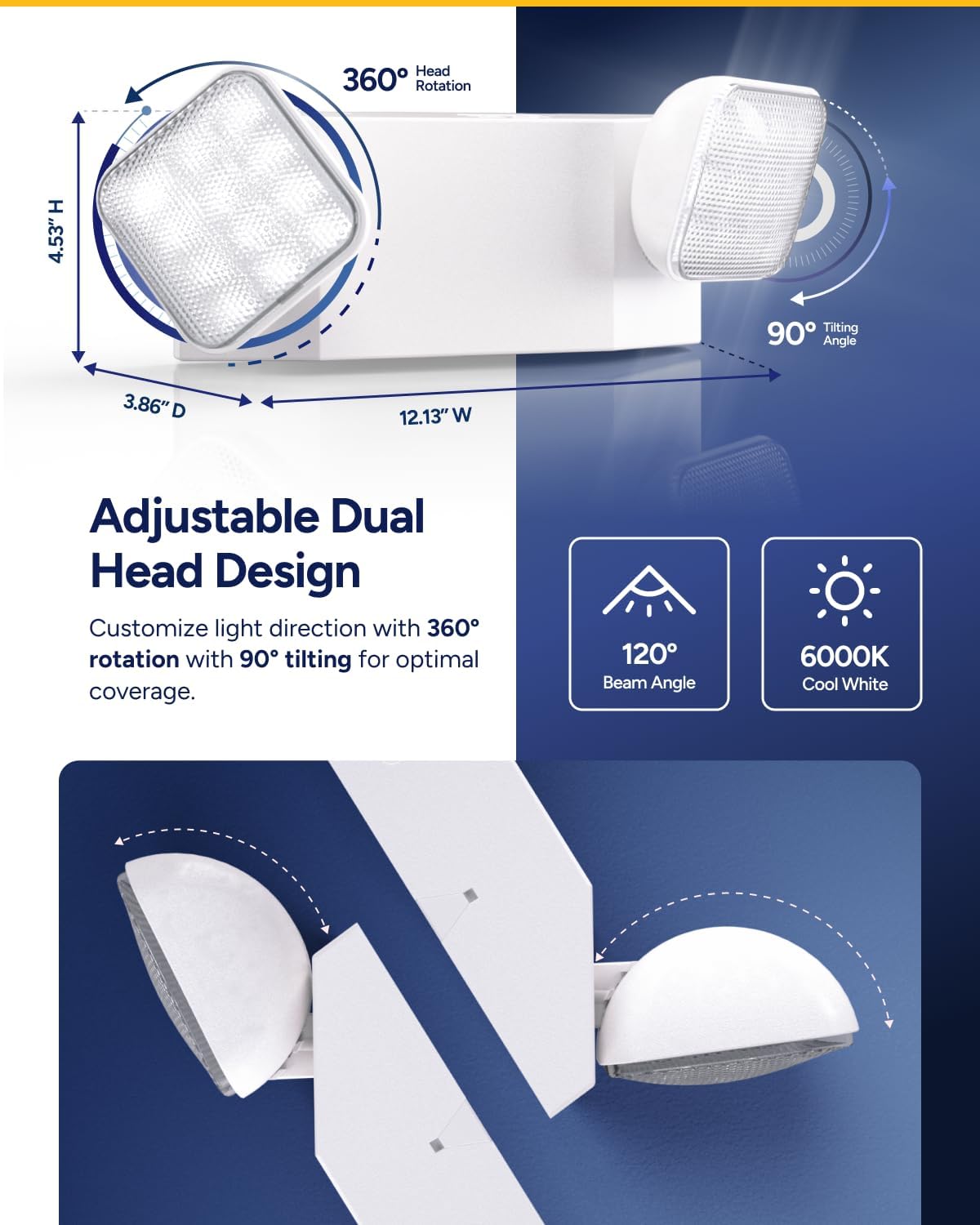 Sunco 2 Pack LED Emergency Lights for Outages, 90 Minute Backup Battery