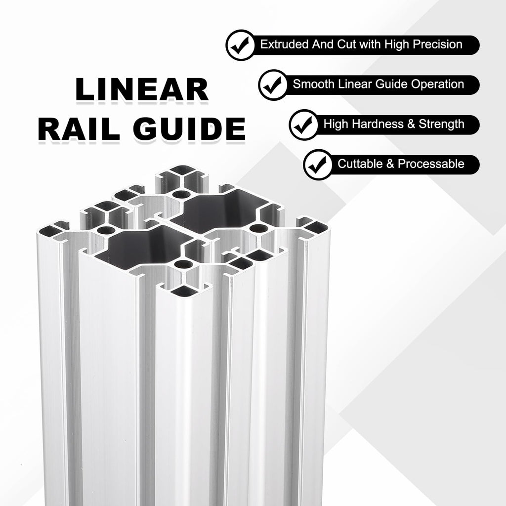 uxcell 2Pcs 450mm 4080 Aluminum Extrusion Profile, Anodized Linear Rail