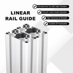 uxcell 2Pcs 450mm 4080 Aluminum Extrusion Profile, Anodized Linear Rail