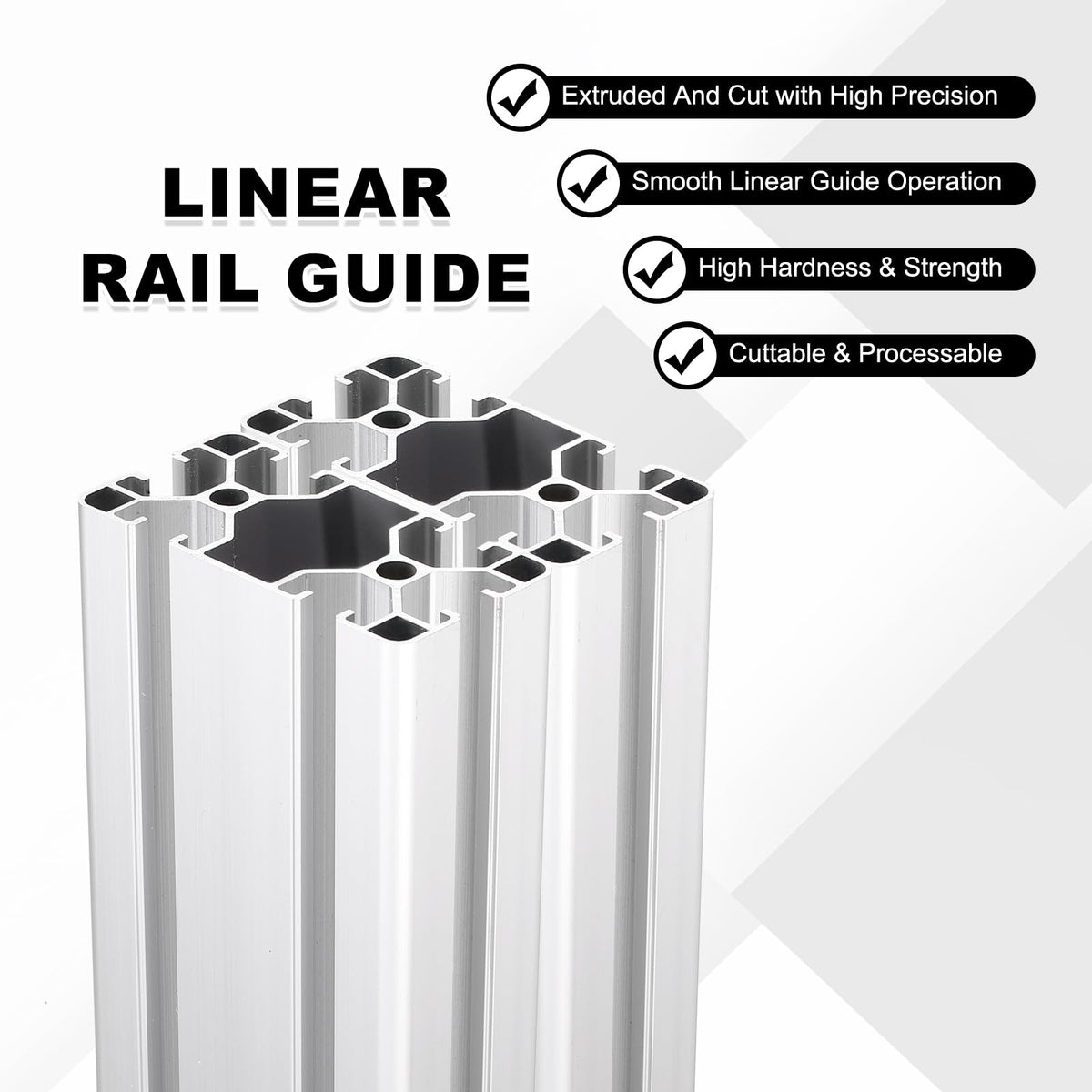 uxcell 2Pcs 450mm 4080 Aluminum Extrusion Profile, Anodized Linear Rail