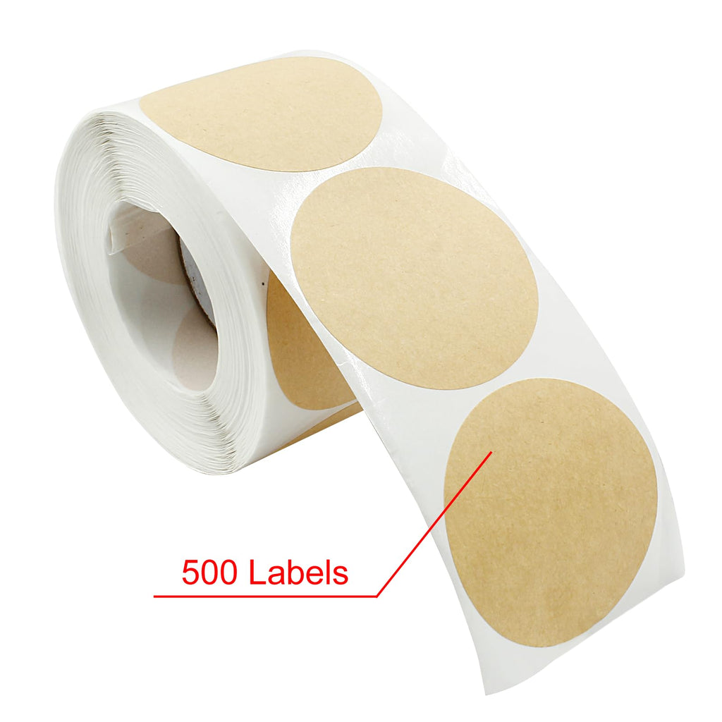 2 Inch Kraft Code Dot Stickers
