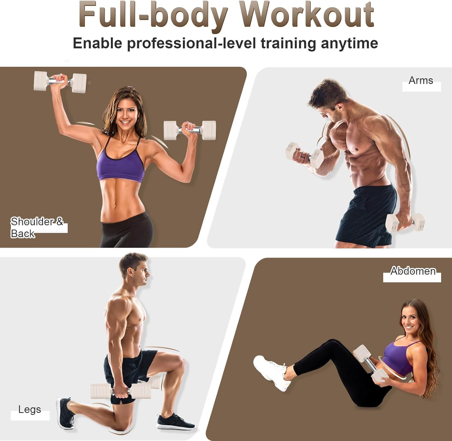 30.8LB Adjustable Dumbbell Set, Each Adjustable Weight Dumbbell with 6 Levels 4.4/6.6/8.8/11/13.2/15.4lb, Hand