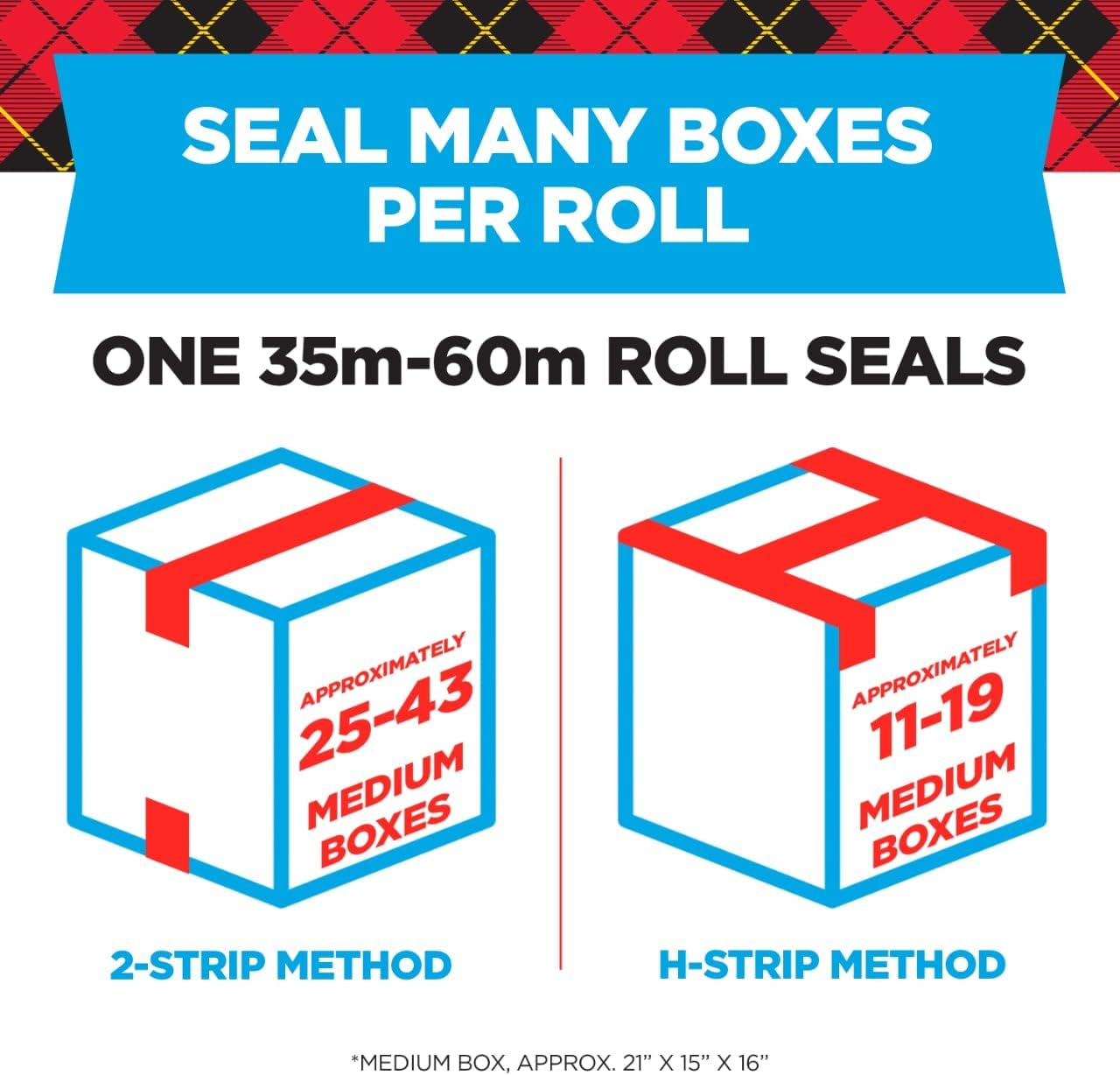 Heavy Duty Shipping Packing Tape, Clear, 1.88 in. x 22.2 yd. | Shipping and Packaging Supplies, 6 Tape Rolls with 1