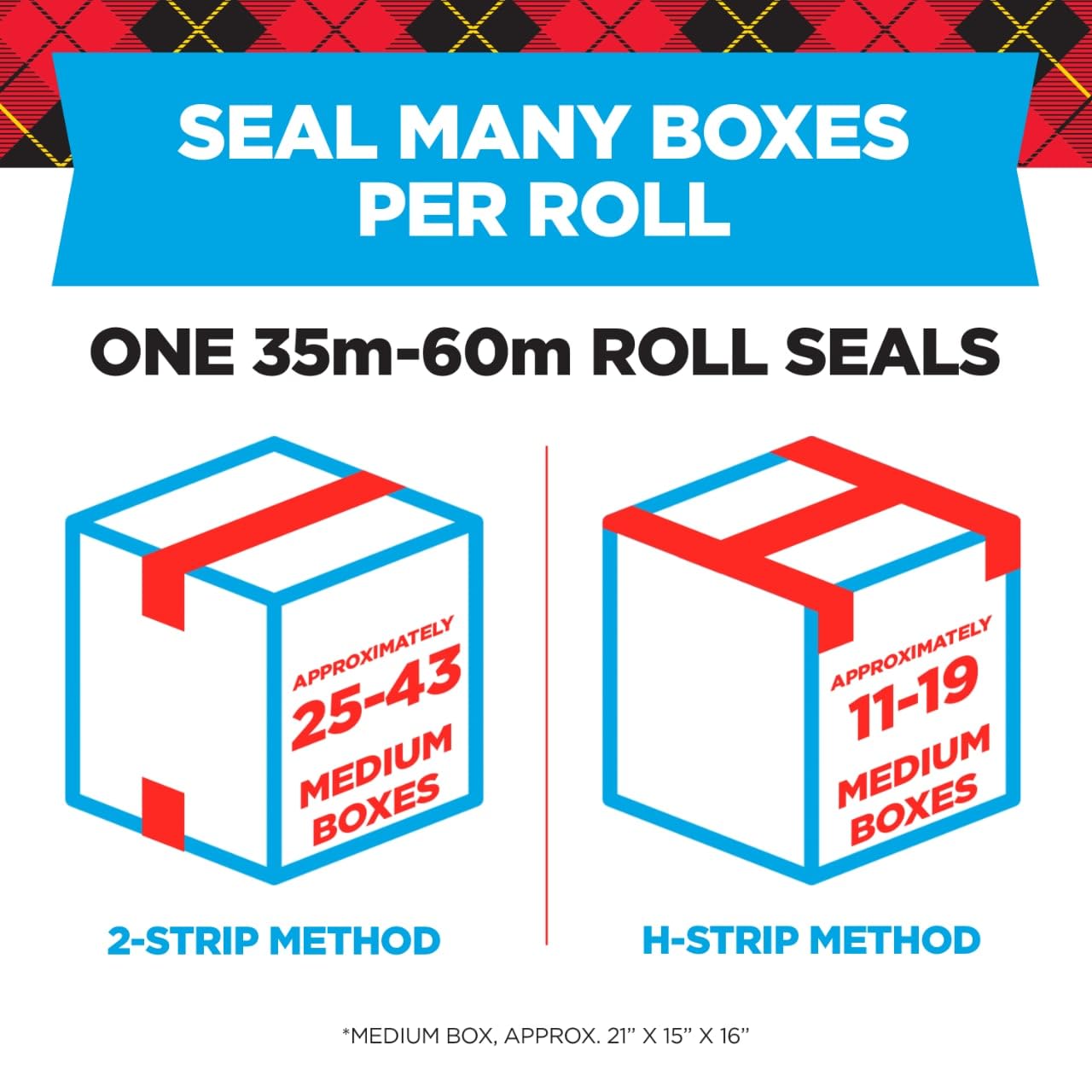 Heavy Duty Shipping Packing Tape, Clear, Shipping and Packaging Supplies, 1.88 in. x 54.6 yd., 6 Tape Rolls