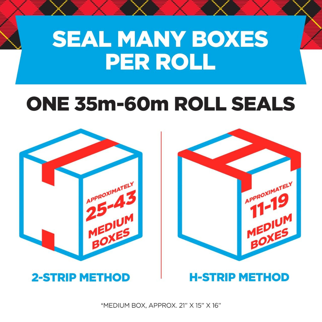 Heavy Duty Shipping Packing Tape, Clear, Shipping and Packaging Supplies, 1.88 in. x 54.6 yd., 4 Tape Rolls with 4